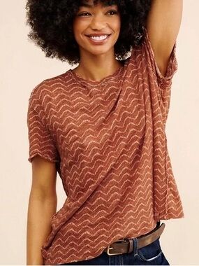 Free People Rust Chevron Tee
